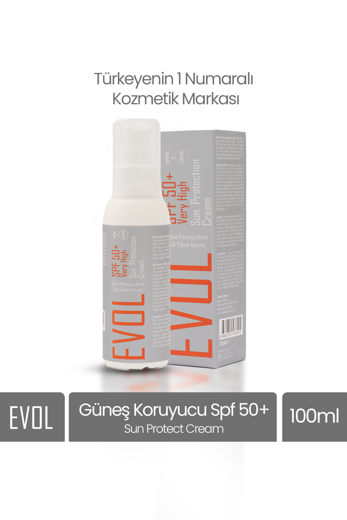 Evol Güneş Kremi Spf 50+ Yüksek Koruyucu Güneş Kremi